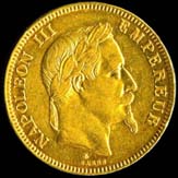 100 francs Napolon III tte laure avers