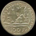 100 francs 1990 Descartes revers