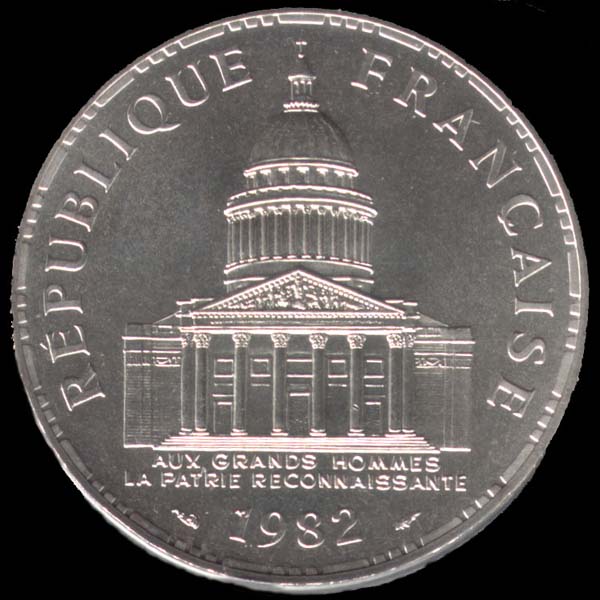 Pice de 100 Francs franais en argent type Panthon avers