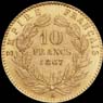 10 francs Napolon III tte laure revers