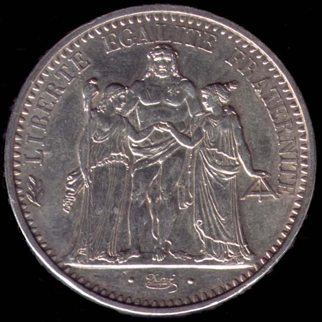 Pice de 10 Francs franais type Hercule en argent avers