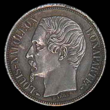 Pice de 1 franc franais en argent type Louis-Napolon avers
