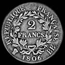 2 francs Napolon Empereur calendrier grgorien revers