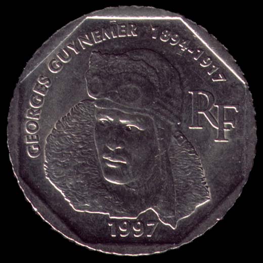 Pice de 2 Francs franais type Georges Guynemer avers