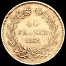 40 francs Louis Philippe I type Domard tte laure revers
