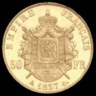 50 francs Napolon III tte nue revers