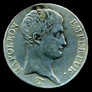 5 francs Napoleo Empereur tte laure Rpublique Franaise avers