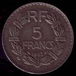 5 francs Lavrillier nickel revers