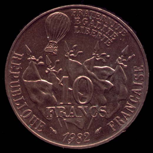 Pice de 10 Francs franais type Lon Gambetta revers