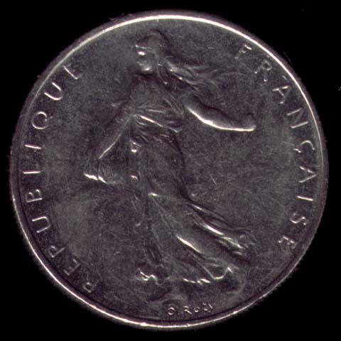 Pice de 1 Franc franais type Semeuse en nickel avers