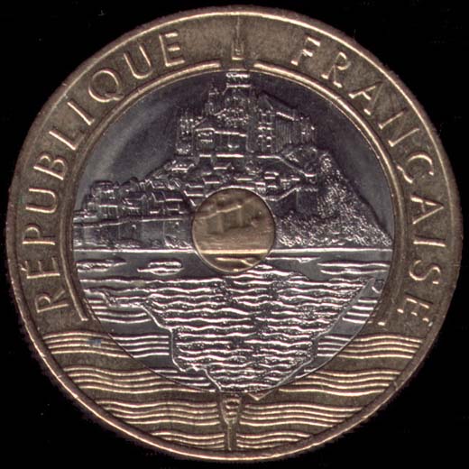 Pice de 20 Francs franais type Mont Saint-Michel avers