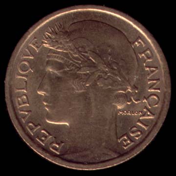 Pice de 50 Centimes franais en Bronze-Aluminium type Morlon Lourde avers